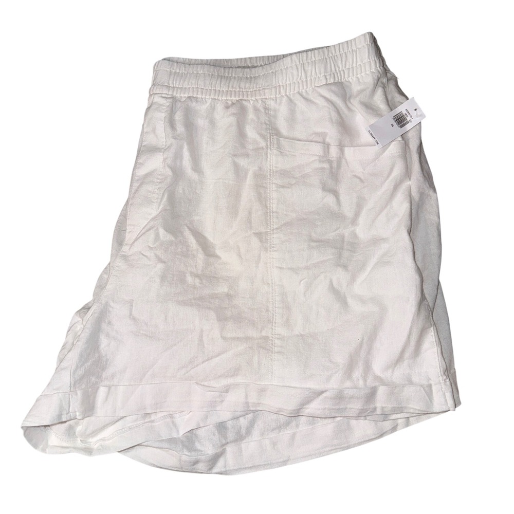 Old Navy‎ Linen Blend Shorts 3X White Elastic Waist Plus Casual New with tags